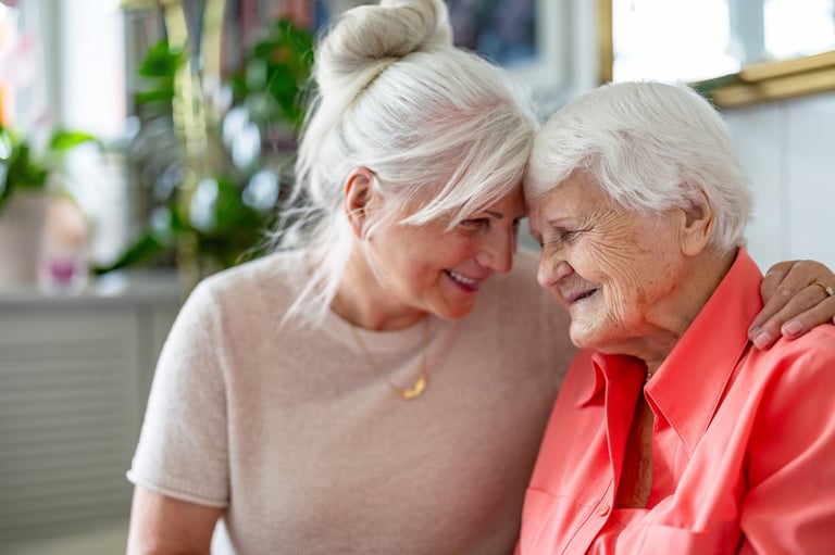 Senior woman with her daughter